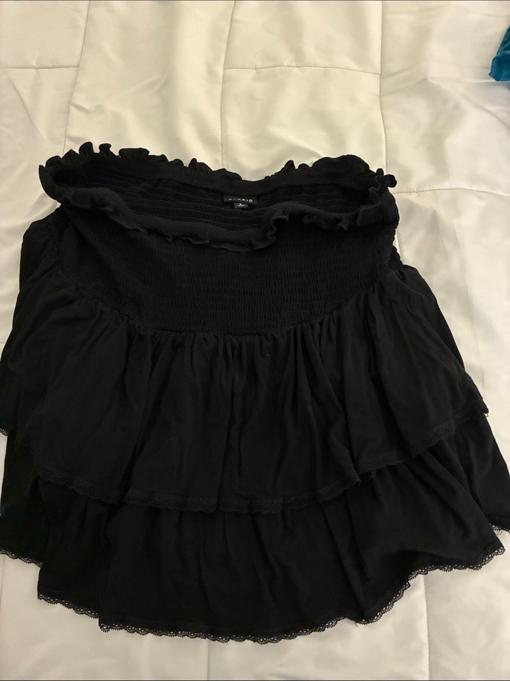 torrid Black Tiered Ruffle Mini Skirt